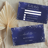 Birthday Party Marine blauen silbernen Glitzer UAW Begleitkarte