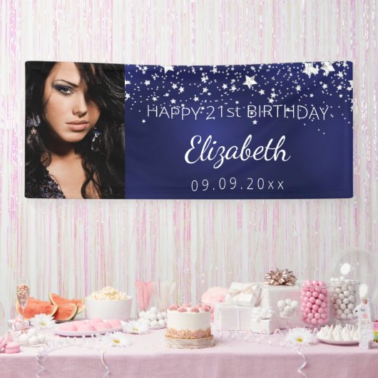 Birthday Party Marine blauen Sterne Foto Banner (Party)