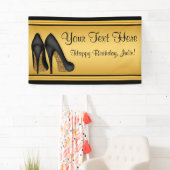 Birthday Party mit Black and Gold High Heel Shoel Banner (Insitu)