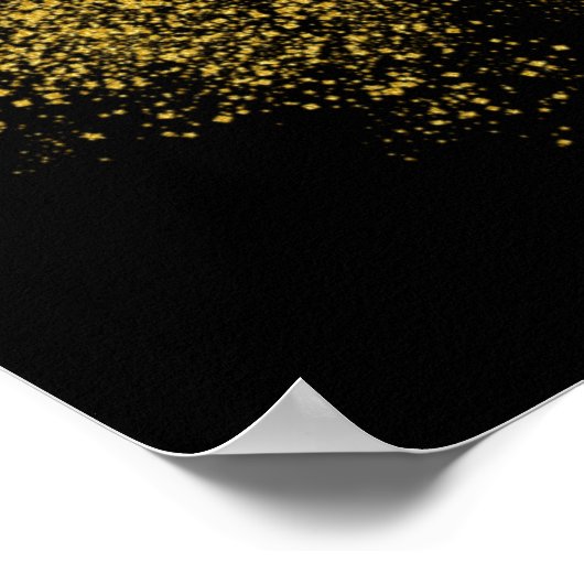 Birthday Party mit Black and Gold High Heel Shoel Poster (Ecke)