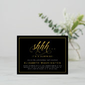 Birthday Party mit Gold und Schwarz Folie Einladungspostkarte (Stehend vorne)