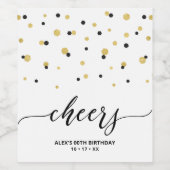 Birthday Party mit Gold und Schwarz Weinetikett (Einzelnes Label)