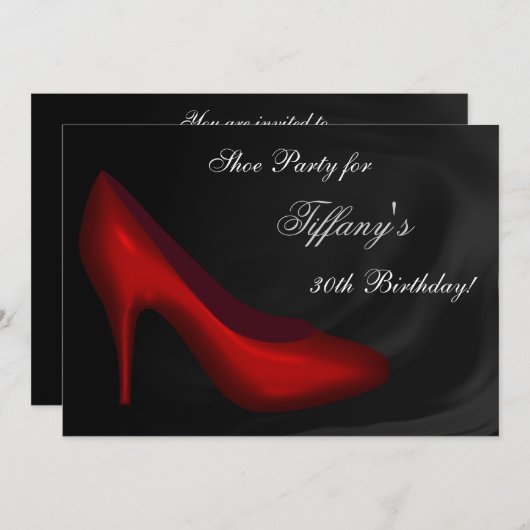 Birthday Party mit High Heel Shoes Einladung (Vorne/Hinten)