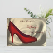 Birthday Party mit High Heel Shoes Einladung (Stehend Vorderseite)