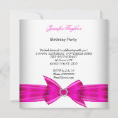 Birthday Party mit Hot Pink High Heel Shoe Einladung (Rückseite)