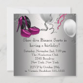 Birthday Party mit Hot Pink High Heel Shoes Einladung (Rückseite)