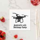 Birthday Party mit schwarzem und weißem Drossel Serviette (Beispiel)