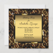 Birthday Party mit Wild Gold Leopard High Heel Sho Einladung (Rückseite)