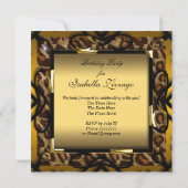 Birthday Party mit Wild Gold Leopard High Heel Sho Einladung (Rückseite)