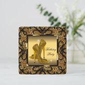 Birthday Party mit Wild-Gold-Leopard-Schuhen 2 Einladung (Stehend Vorderseite)