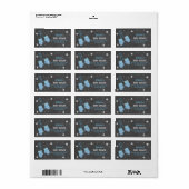 Birthday Party Mittens Blue Cold Address Labels Adressaufkleber (Vorne)