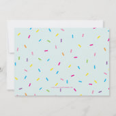 BIRTHDAY PARTY Moderne, leuchtend farbenfrohe, süß Einladung (Rückseite)