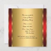 Birthday Party Music Dance Vorhänge Einladung (Rückseite)