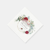 Birthday Party Napkins | Lebhafte Red Peony Bouque Serviette (Ecke)