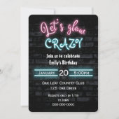 Birthday Party Neon Sign on Bridge Einladung (Vorderseite)