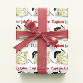 Birthday Party Niedlich Pirate Personalisiert Geschenkpapier