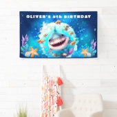 Birthday Party niedlich Shark Boy Banner (Insitu)