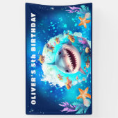 Birthday Party niedlich Shark Boy Banner (Vertikal)