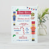 Birthday Party Nutcracker Toy Christmas Invite Einladung (Stehend Vorderseite)