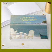 Birthday Party Ocean Beach Chairs Real Gold Fossil Gästebuch
