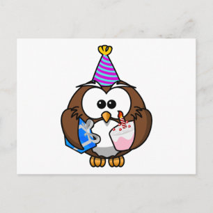 Birthday Party Owl Postkarte