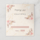 Birthday Party Pampas Gras Blütenblumenmarmor Platzkarte (Außenseite Aufgefaltet)