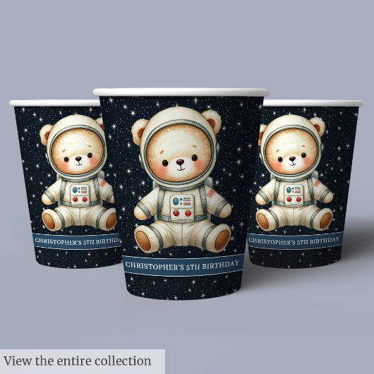 Birthday Party Paper Cups Teddy Bären Astronaut Ju Pappbecher