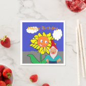 Birthday Party Paper Napkins zu Gnome und Sunflowe Serviette (Beispiel)