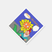 Birthday Party Paper Napkins zu Gnome und Sunflowe Serviette (Ecke)