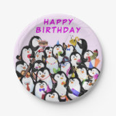 Birthday Party Paper Plates Happy Penguins Pappteller (Vorderseite)