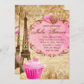 Birthday Party Paris Grad Eiffel Tower Sweet 16 Einladung (Vorne/Hinten)