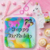 Birthday Party People Balloons Pappteller (Party)