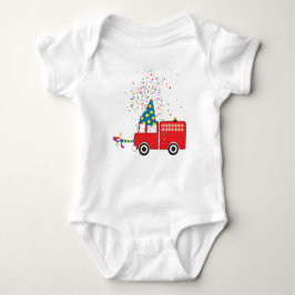 Birthday Party personalisiert Red Fire Truck Baby Strampler