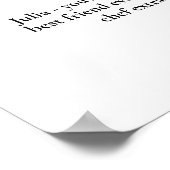 Birthday Party Photo Black Gold White Fun Welcome Poster (Ecke)