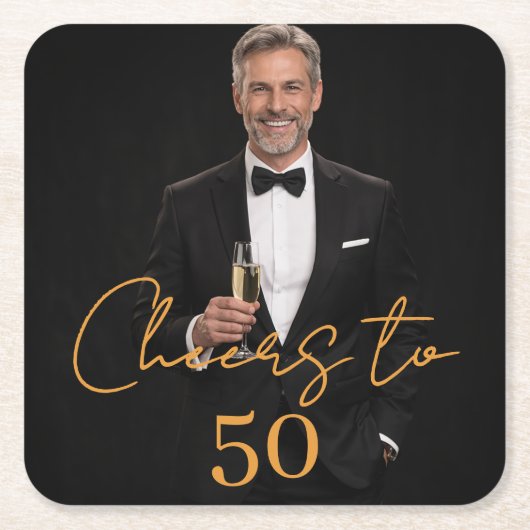 Birthday party photo cheers gold rechteckiger pappuntersetzer (Vorderseite)