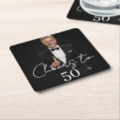 Birthday party photo cheers rechteckiger pappuntersetzer (angewinkelt)