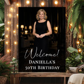 Birthday party photo elegant welcome poster