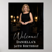 Birthday party photo elegant welcome poster (Vorne)