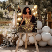 Birthday party photo gold font welcome poster