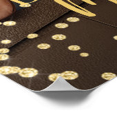 Birthday party photo gold font welcome poster (Ecke)