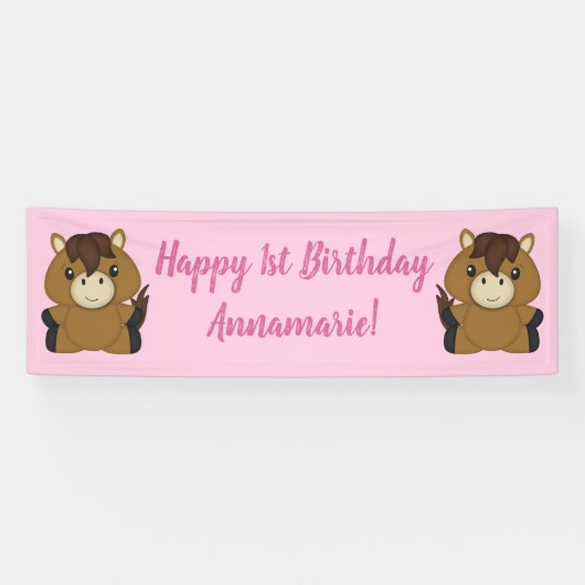 Birthday Party Pink Banner (Horizontal)