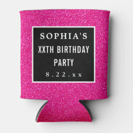 Birthday Party Pink Glitzer Moderne Typografie Dosenkühler