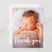 Birthday Party Pink Vielen Dank, Script Full Foto Postkarte (Vorne/Hinten)