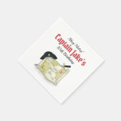 Birthday Party Pirate Map Whimsical Personalisiert Serviette (Ecke)