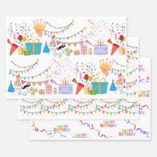 Birthday Party Props Colorful Geschenkpapier Set