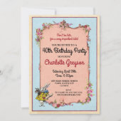 Birthday Party Rabbit Alice Wonderland Einladung (Vorderseite)