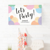 Birthday Party Rainbow Ballon Dots Name Banner (Insitu)