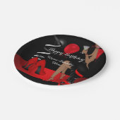 Birthday Party Red Black Shoe High Heels Ethnisch Pappteller (Schrägansicht)