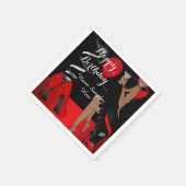 Birthday Party Red Black Shoe High Heels Ethnisch Serviette (Ecke)