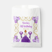 Birthday Party Red Hair Princess in Purple Geschenktütchen (Vorderseite)